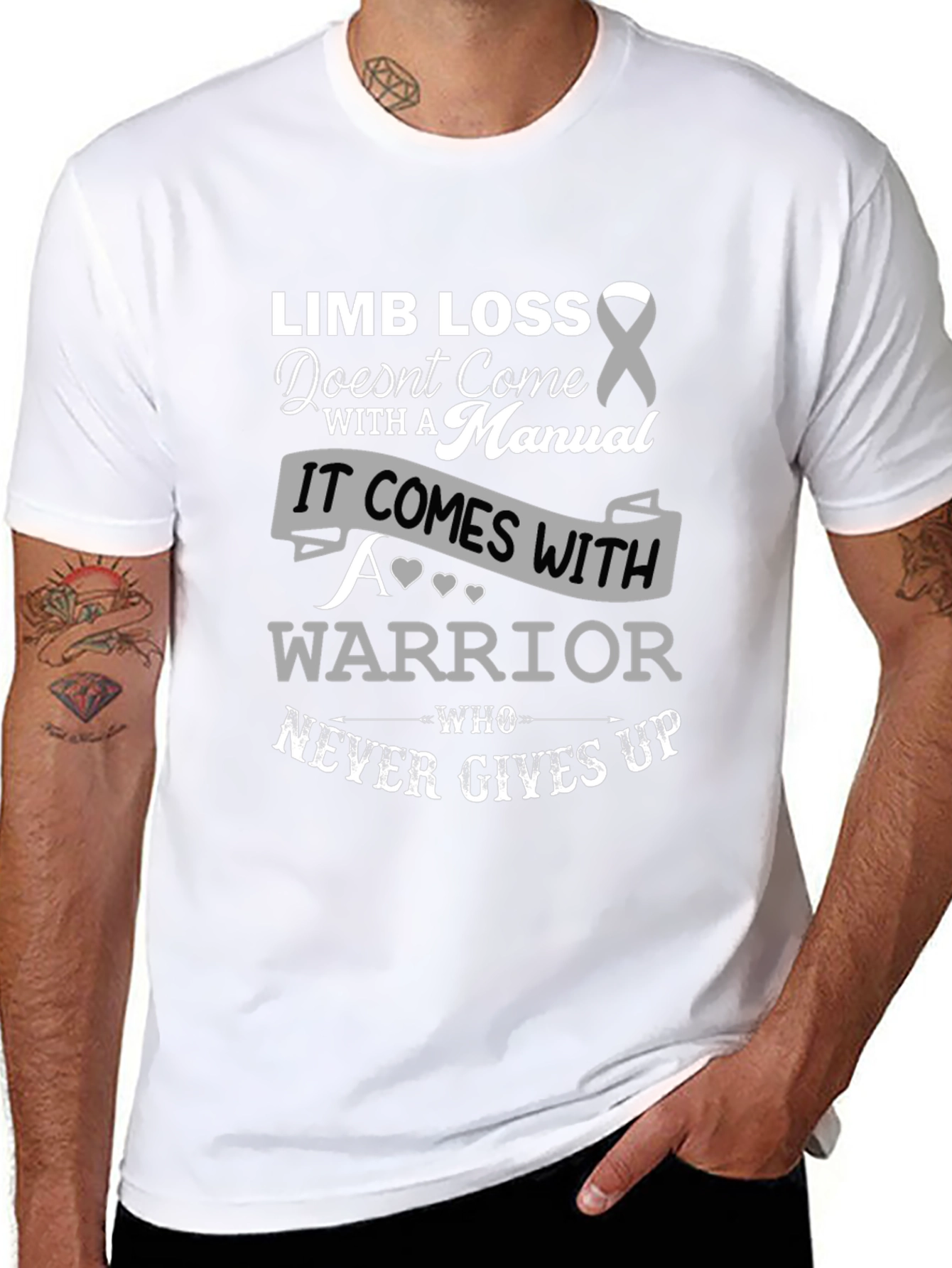 Limb Loss Warrior T-Shirt - Never Gives Up