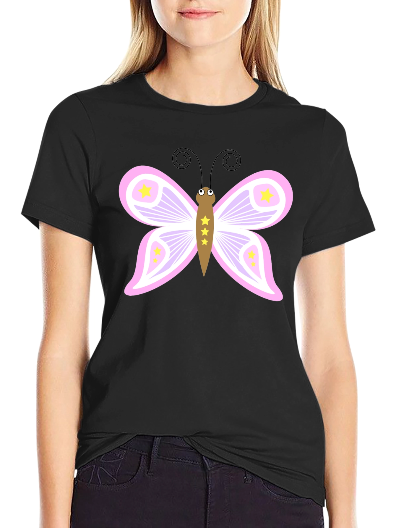 Butterfly Graphic Black Tee