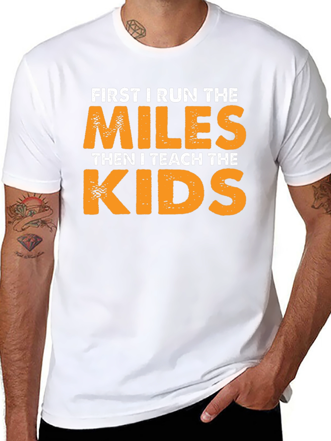 Runner Teacher T-Shirt: First Run Miles Then Teach Kids