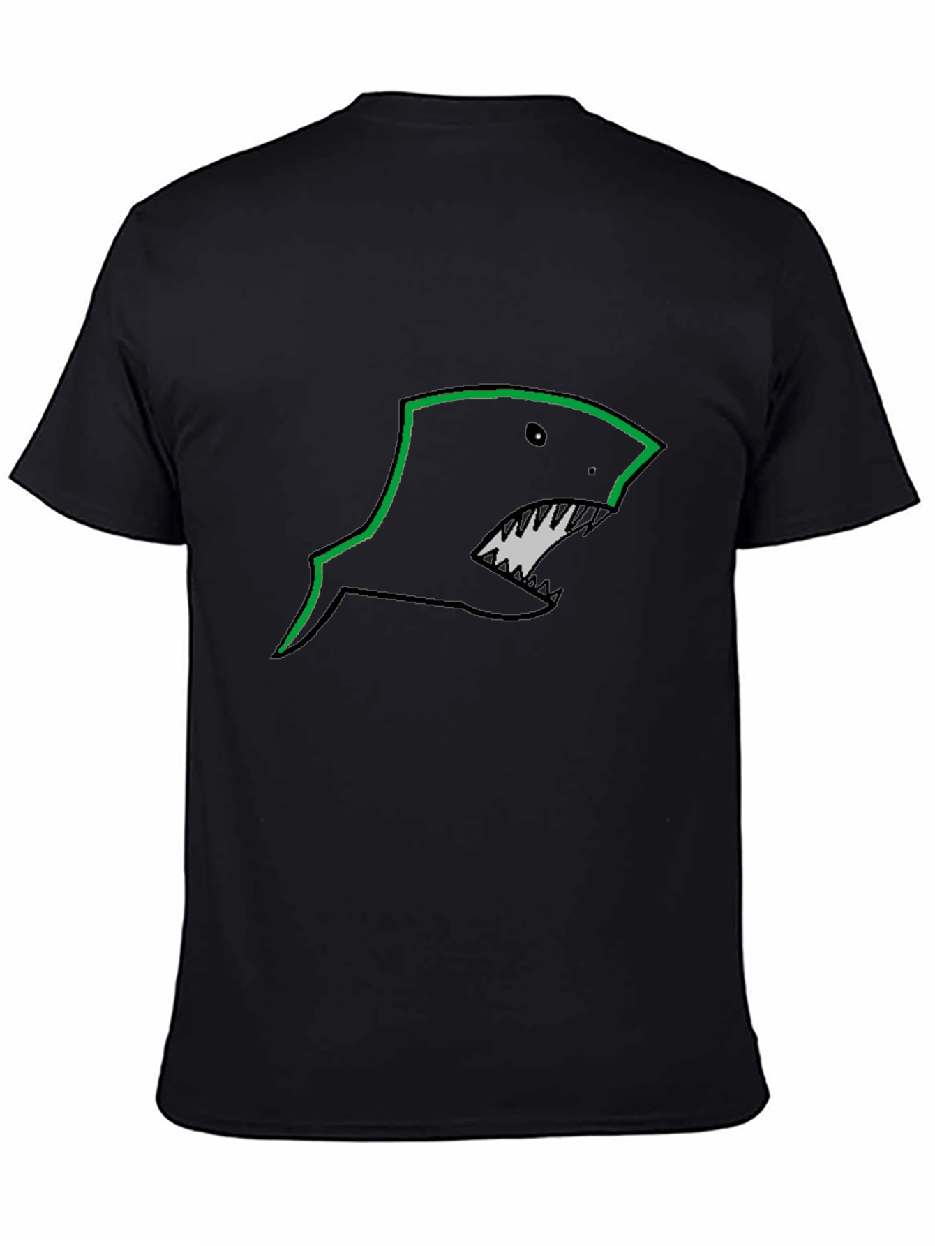 Mens Black T-Shirt with Shark Graphic