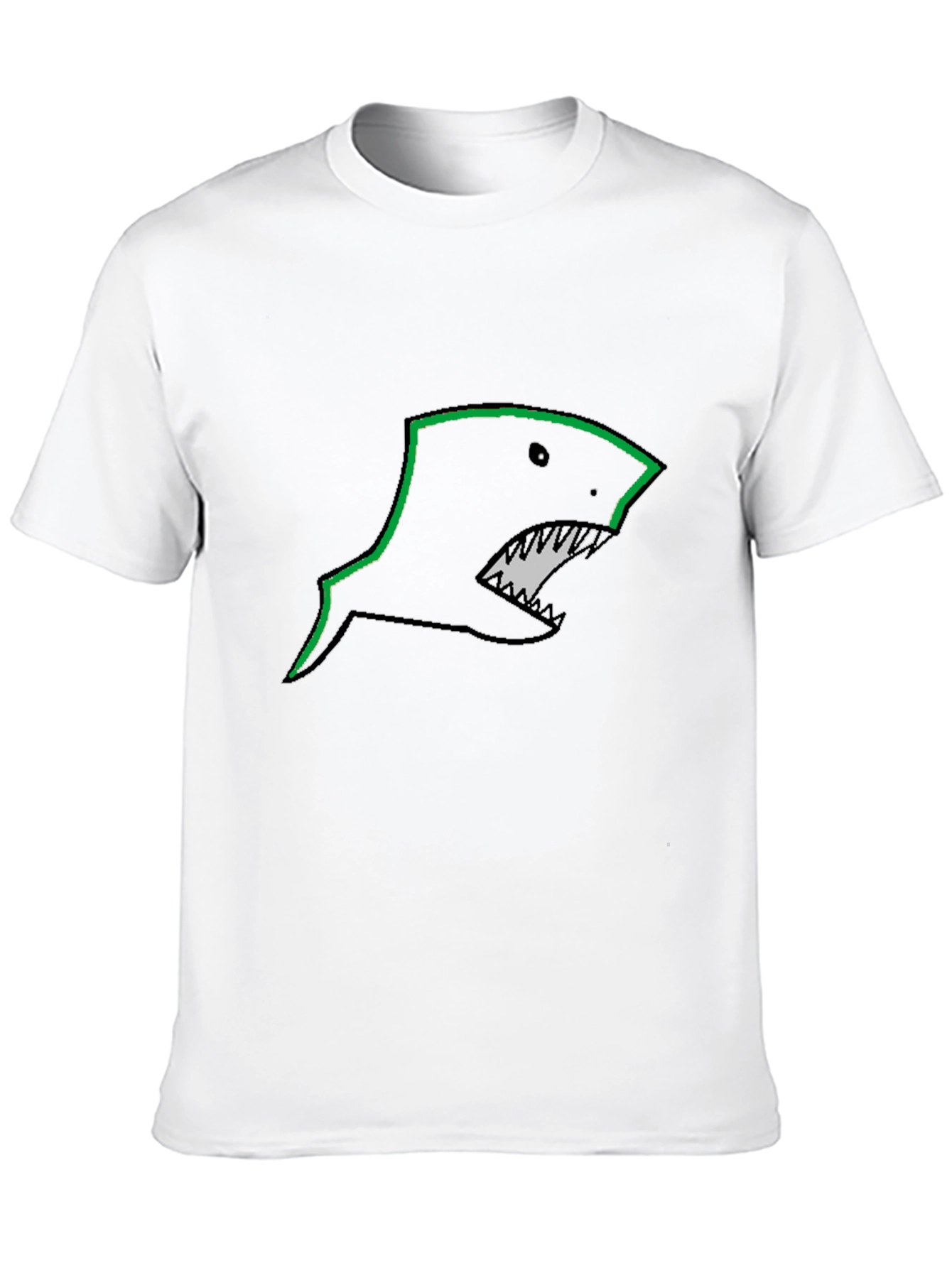 Mens Black T-Shirt with Shark Graphic