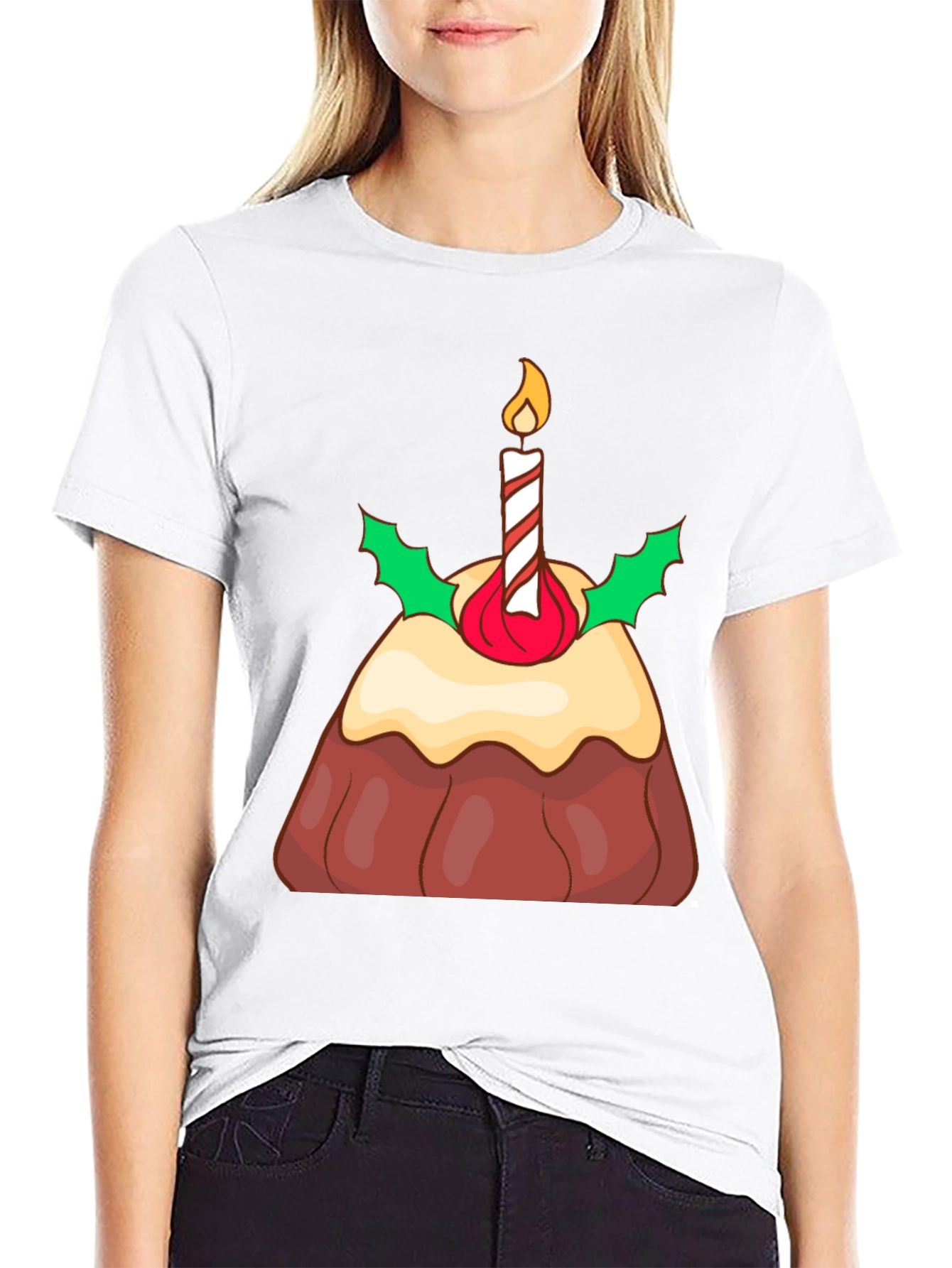 Festive Christmas Pudding Graphic T-Shirt