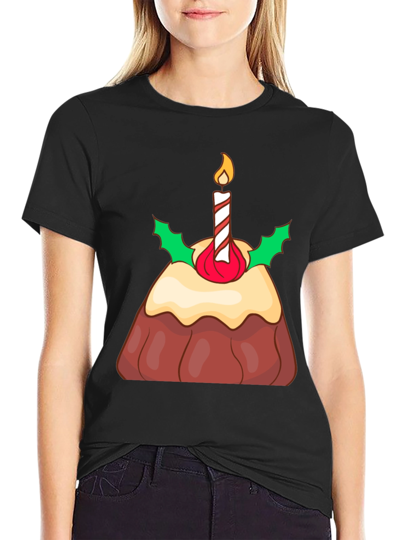 Festive Christmas Pudding Graphic T-Shirt