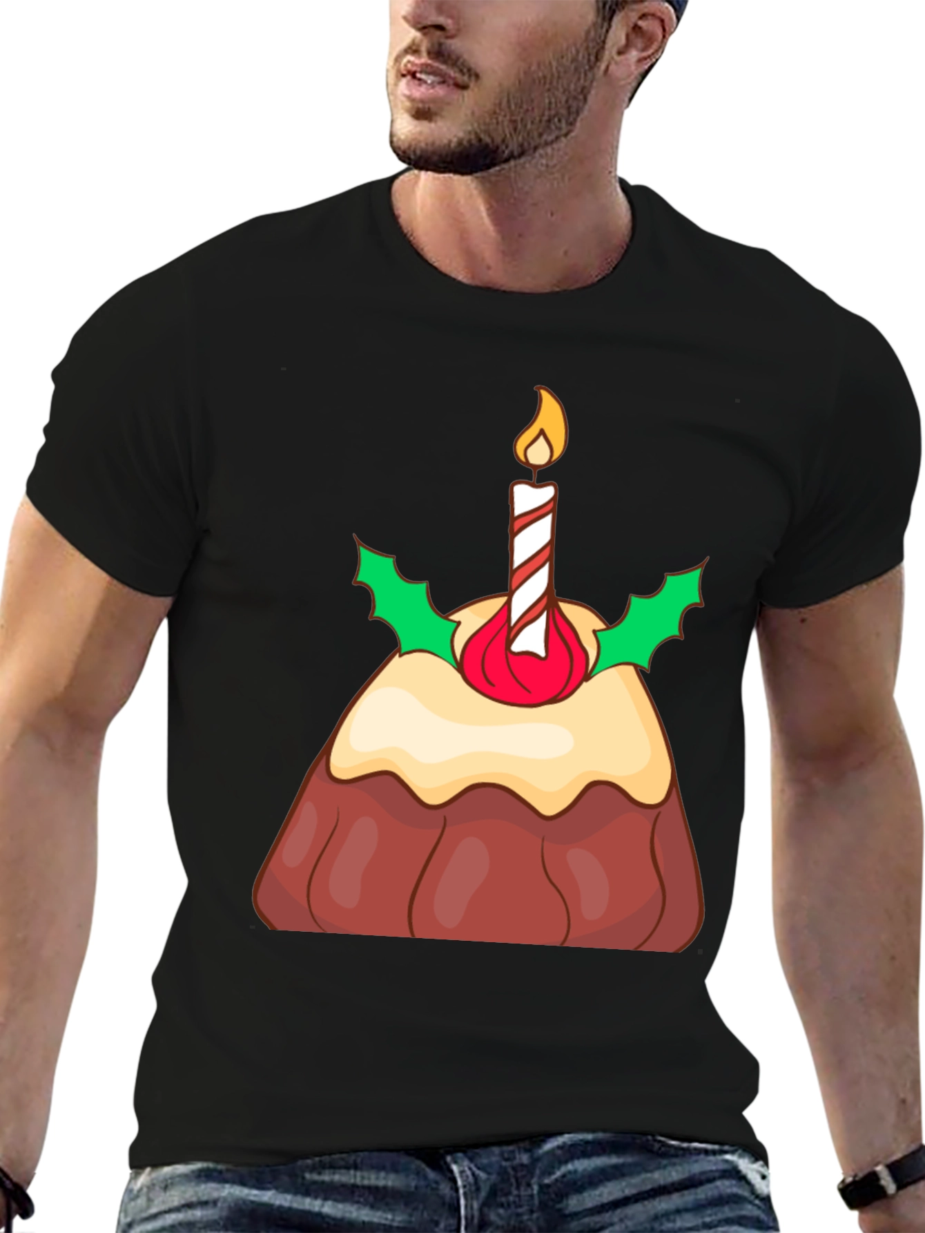 Festive Christmas Pudding Graphic T-Shirt