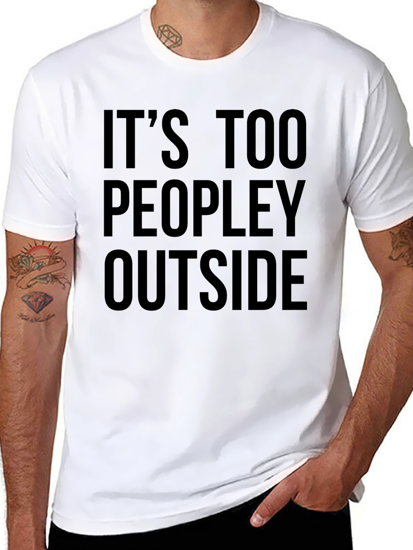 Introvert Humor T-Shirt - Its Too Peopley Outside