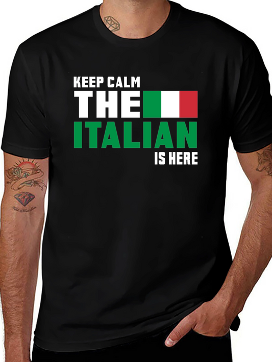Keep Calm Italian Is Here Graphic T-Shirt