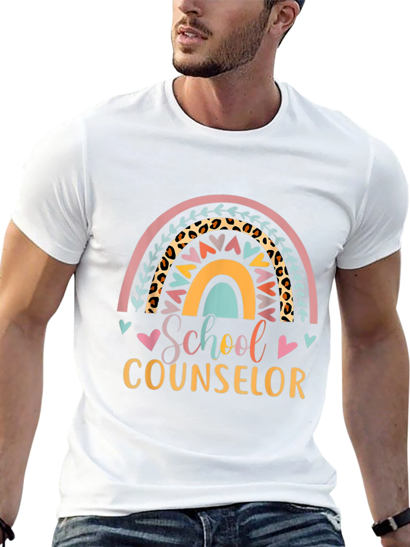 School Counselor Rainbow T-Shirt