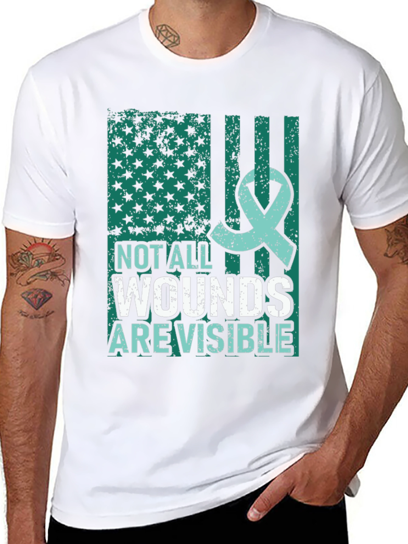 Not All Wounds Are Visible Mental Health Awareness T-Shirt