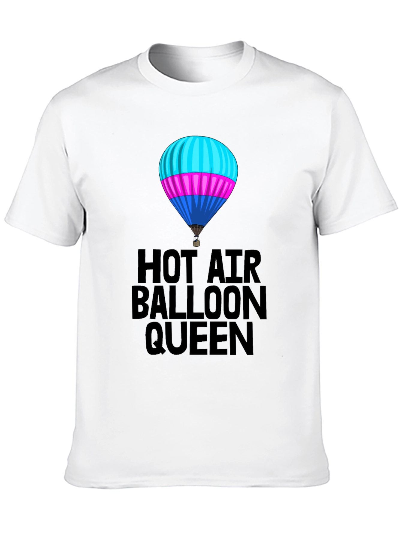 Hot Air Balloon Queen Black T-Shirt