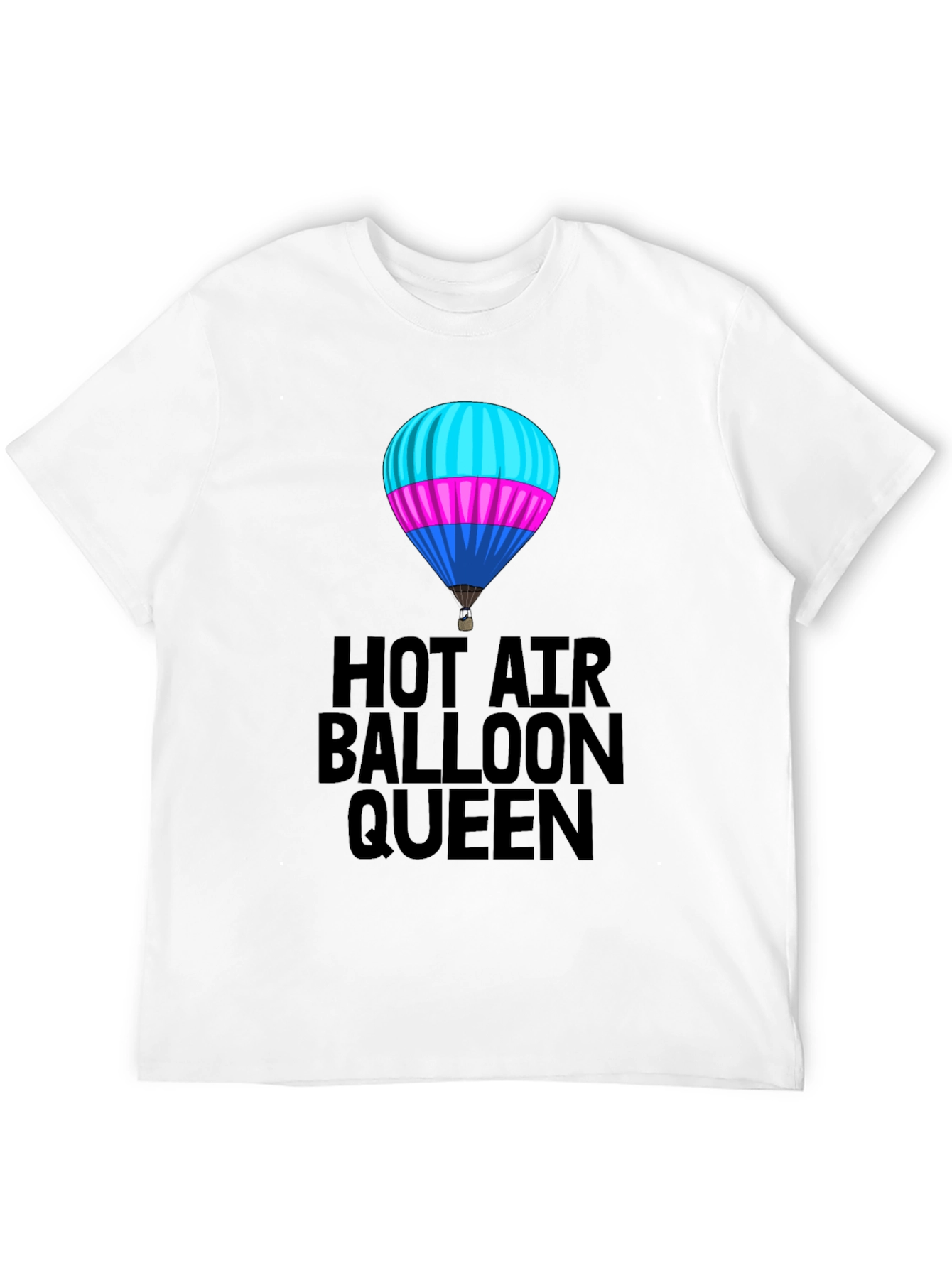 Hot Air Balloon Queen Black T-Shirt