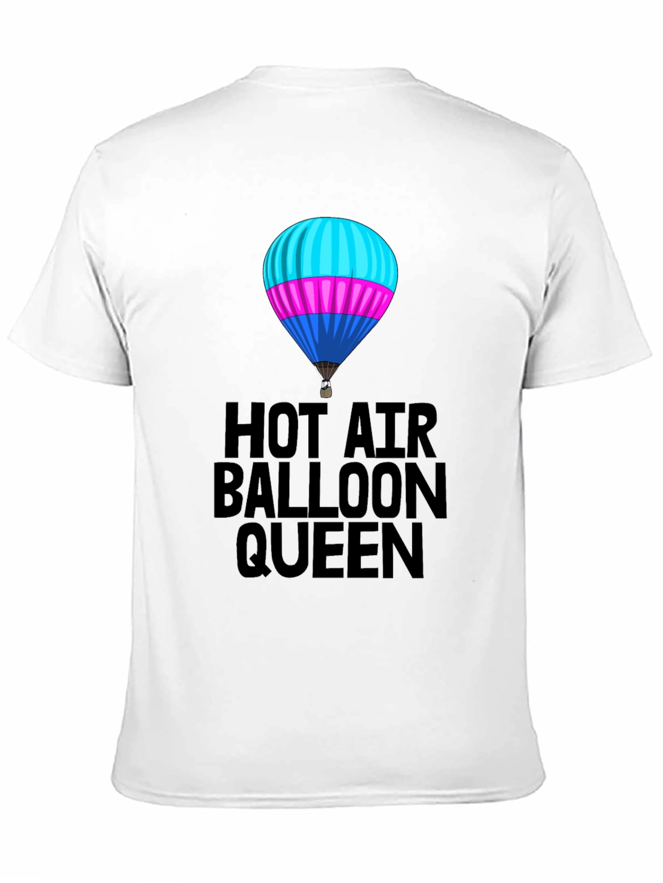 Hot Air Balloon Queen Black T-Shirt