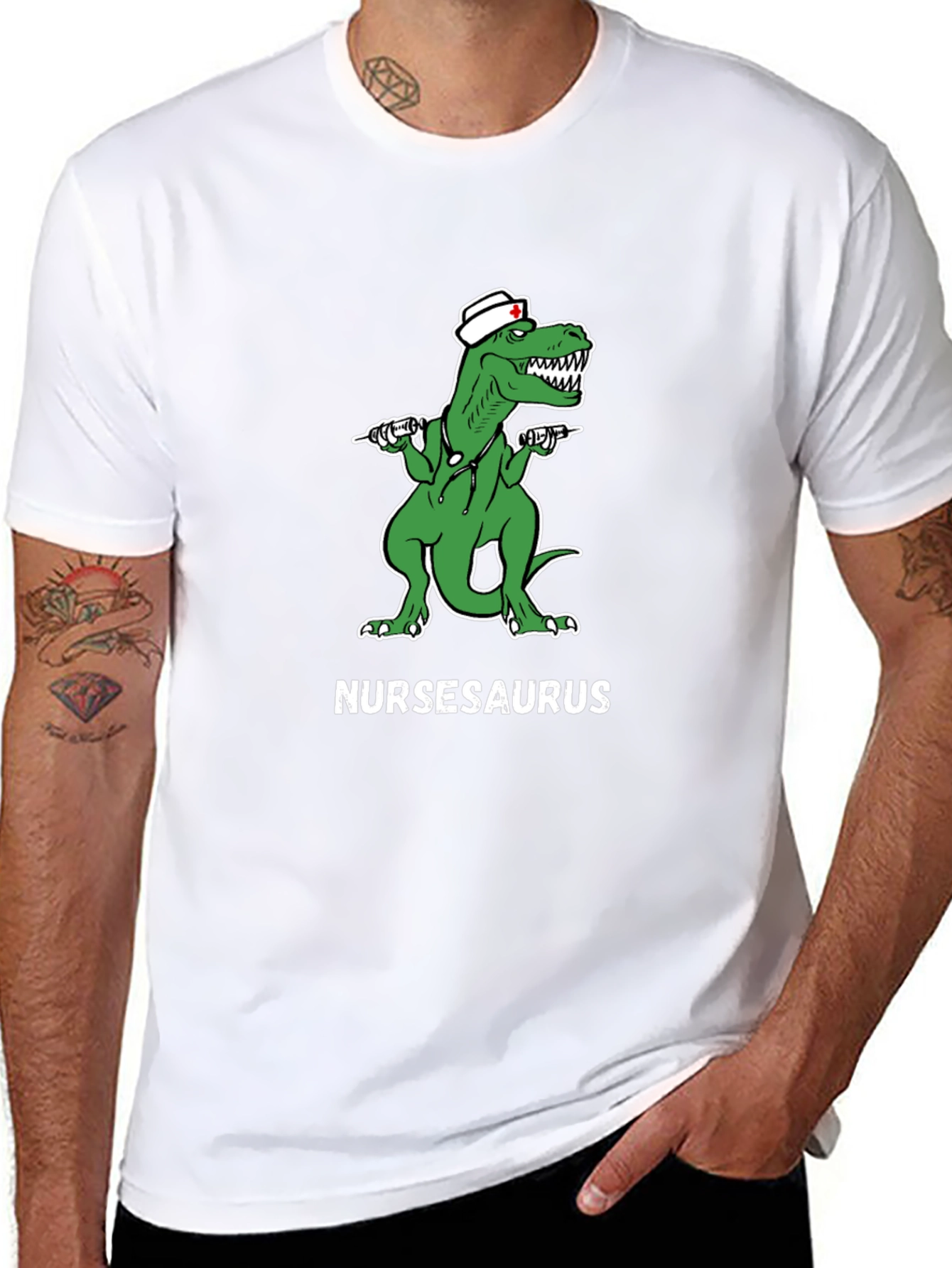 Nursasaurus T-Shirt - Funny Nurse Dino Tee