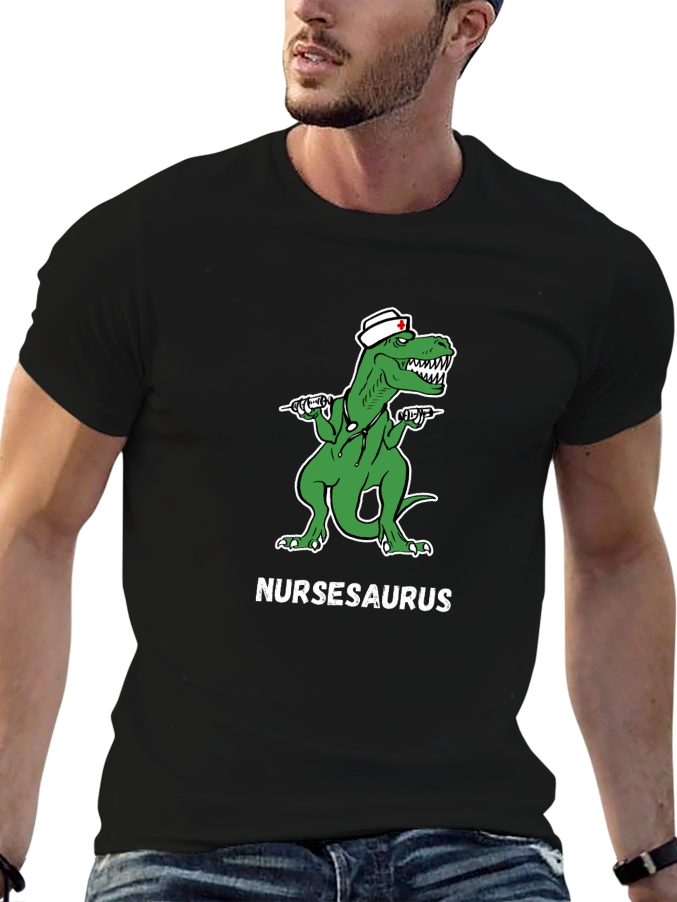 Nursasaurus T-Shirt - Funny Nurse Dino Tee