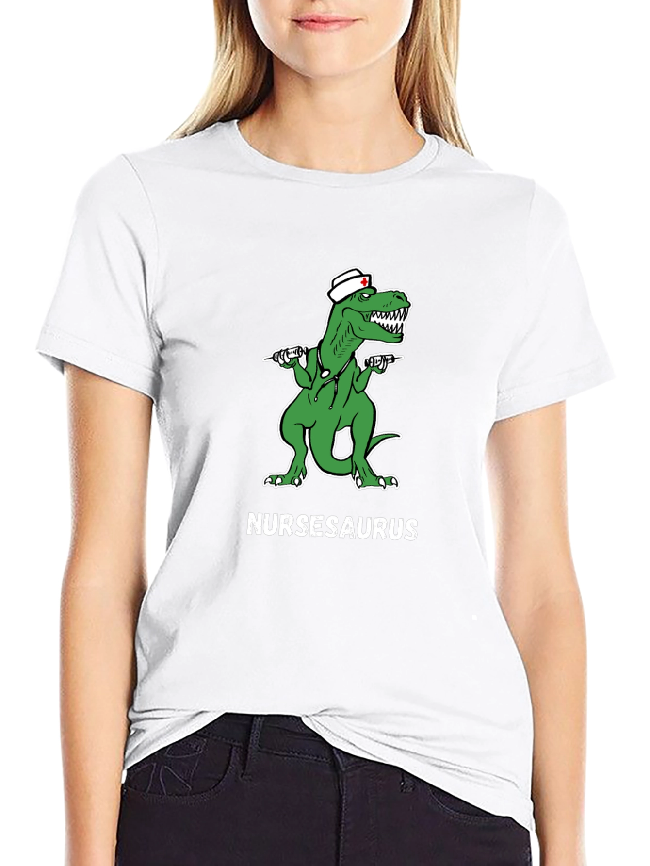 Nursasaurus T-Shirt - Funny Nurse Dino Tee