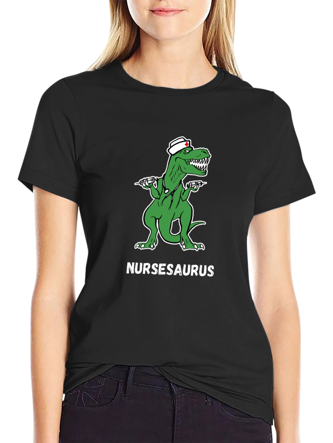 Nursasaurus T-Shirt - Funny Nurse Dino Tee