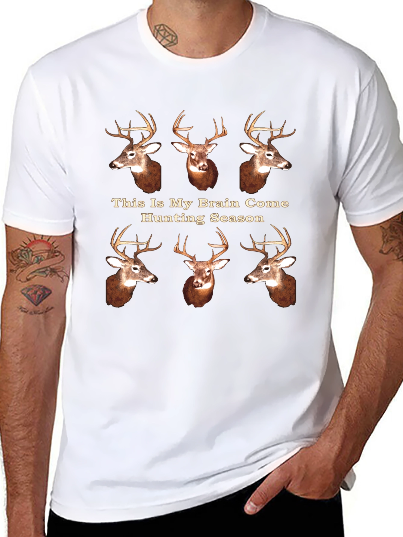 Hunting Season Brain T-Shirt - Deer Hunter Tee