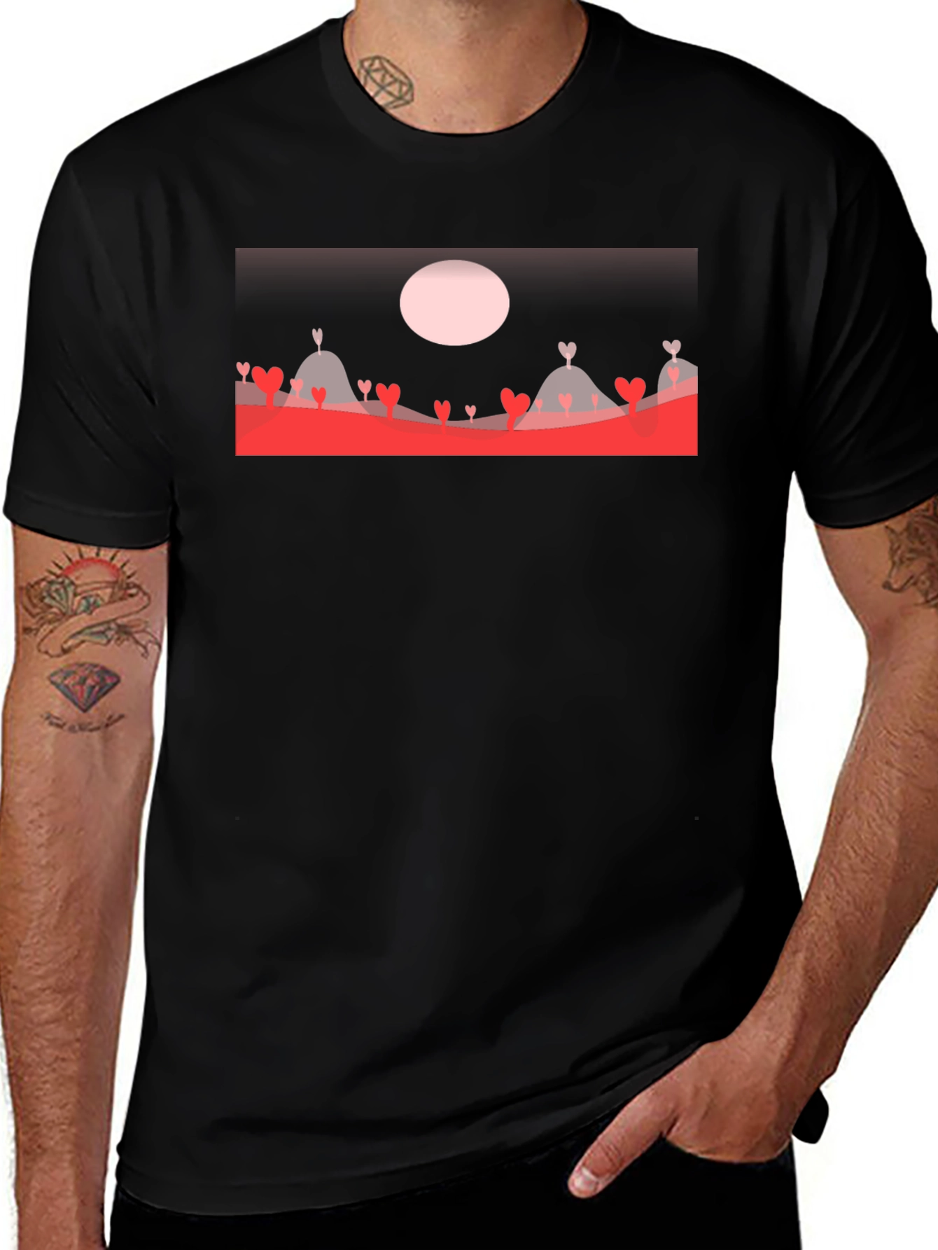 Romantic Heart Landscape T-Shirt