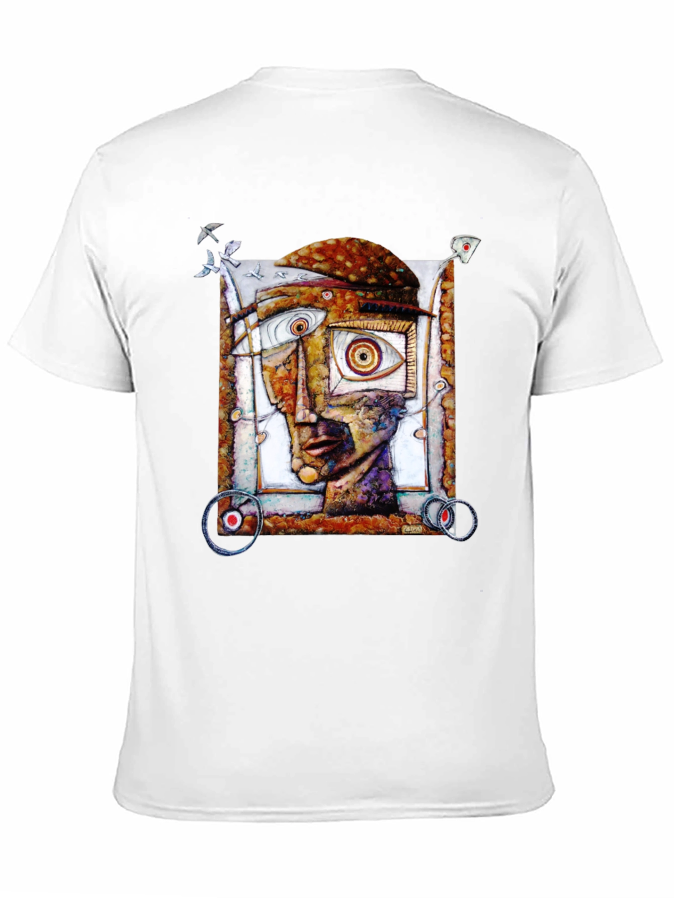 Abstract Face Graphic Black T-Shirt