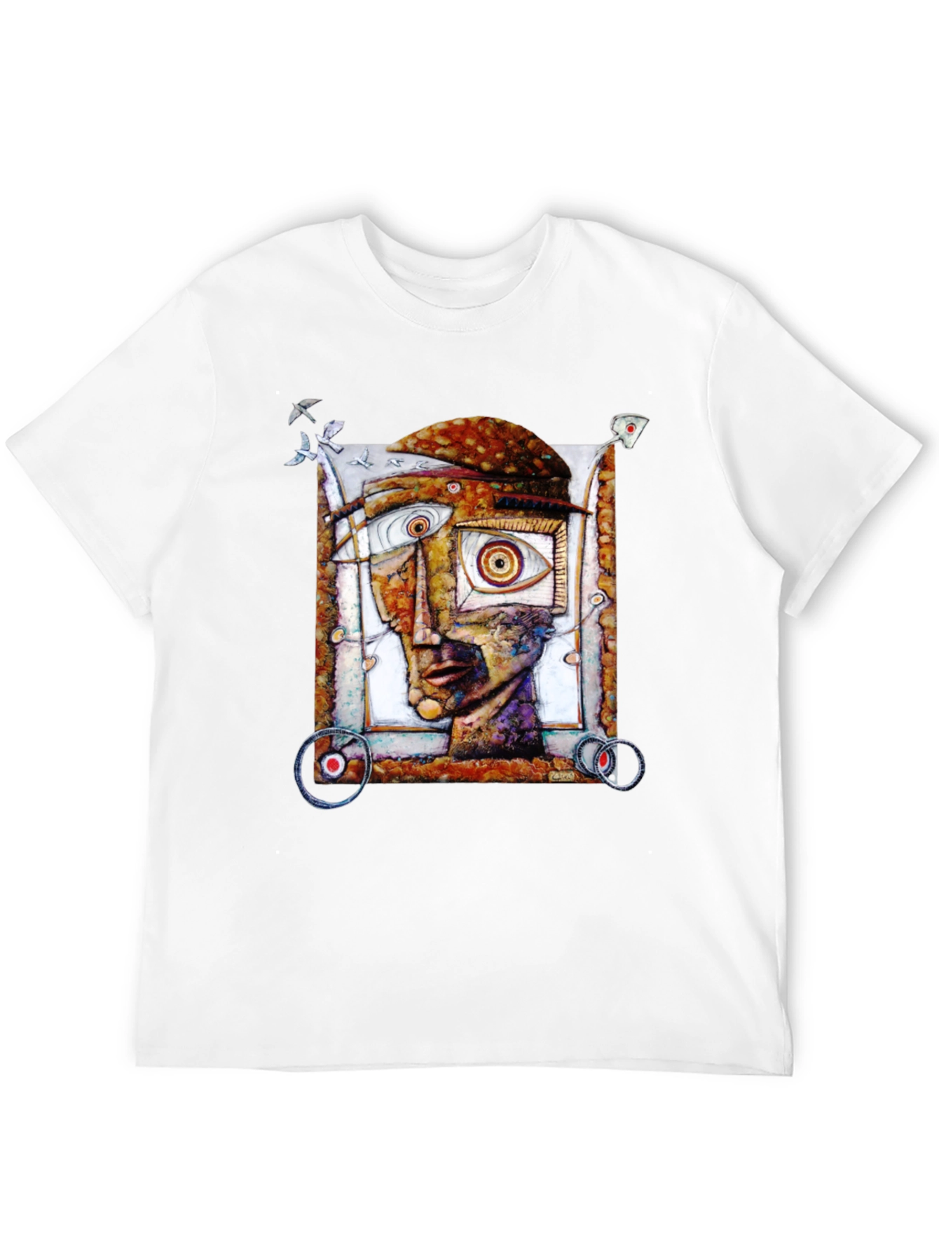 Abstract Face Graphic Black T-Shirt