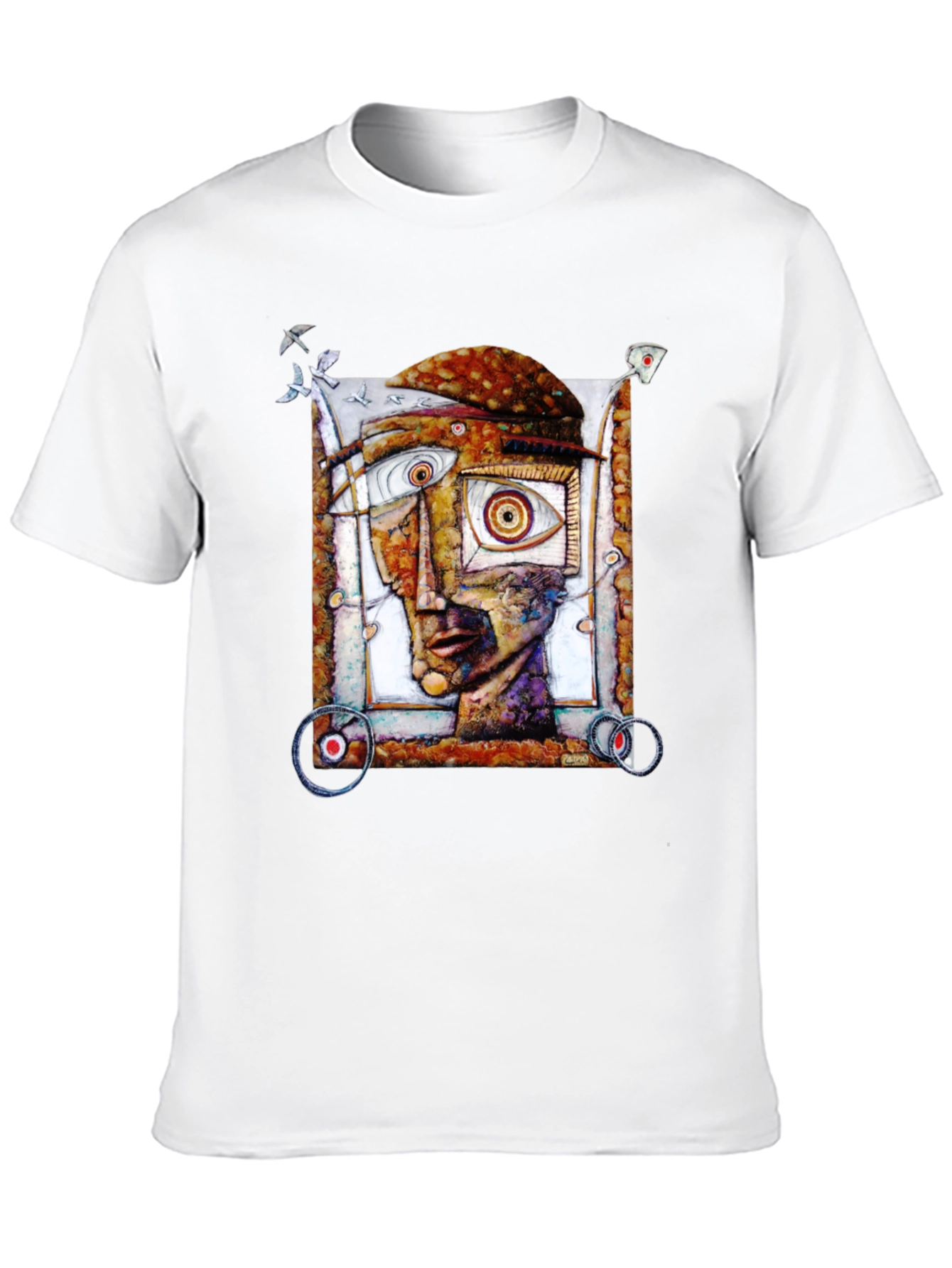 Abstract Face Graphic Black T-Shirt