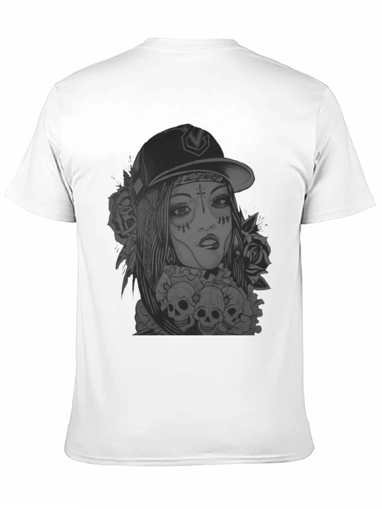 Edgy Skull Graphic Tee - Black Cotton T-Shirt