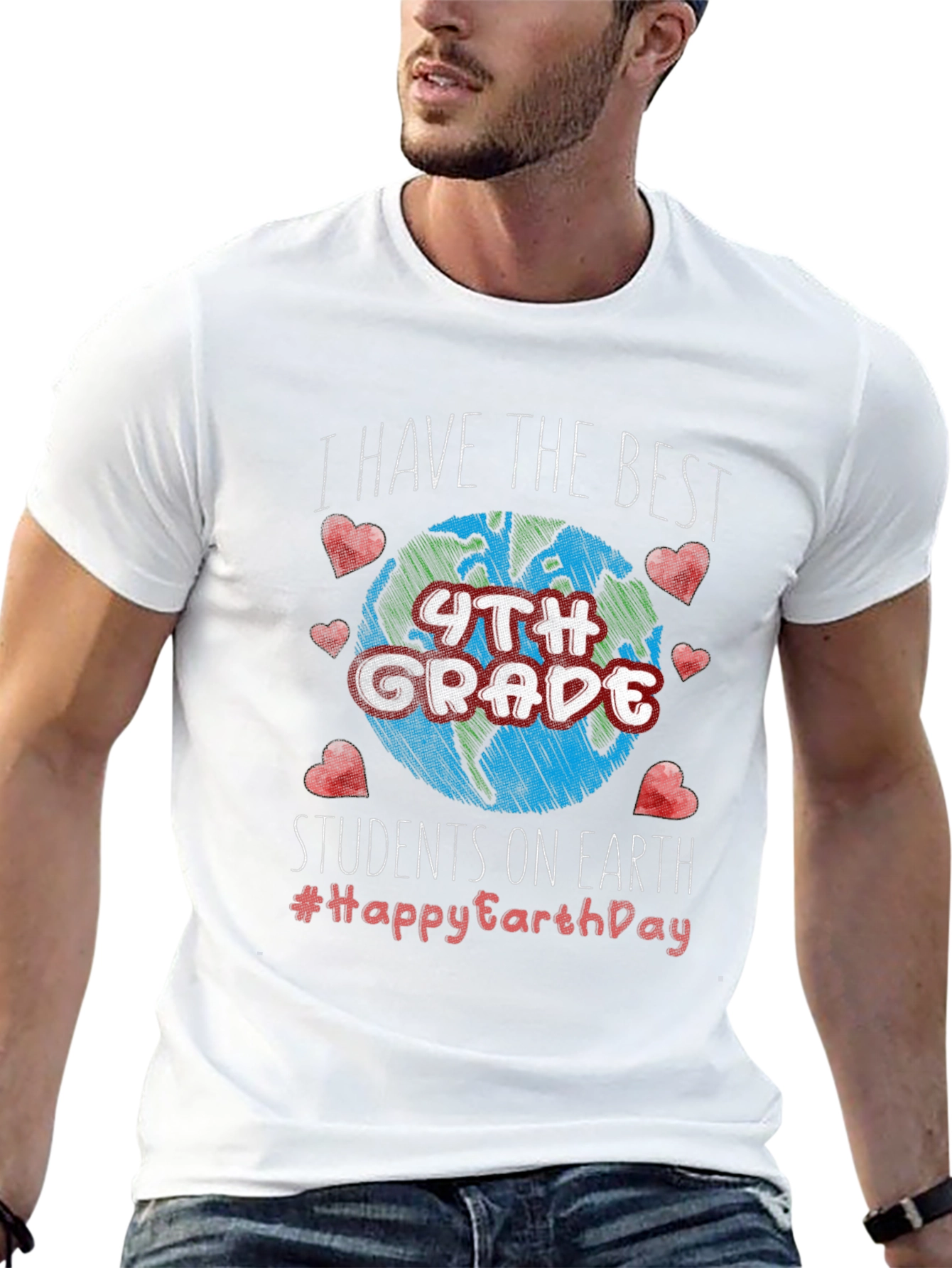 Best 4th Grade Students Earth Day Teacher T-Shirt
