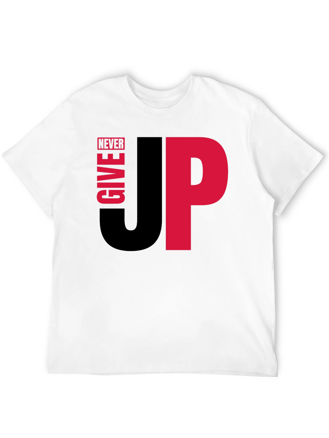 Never Give Up Graphic Tee - Motivational Black T-Shirt