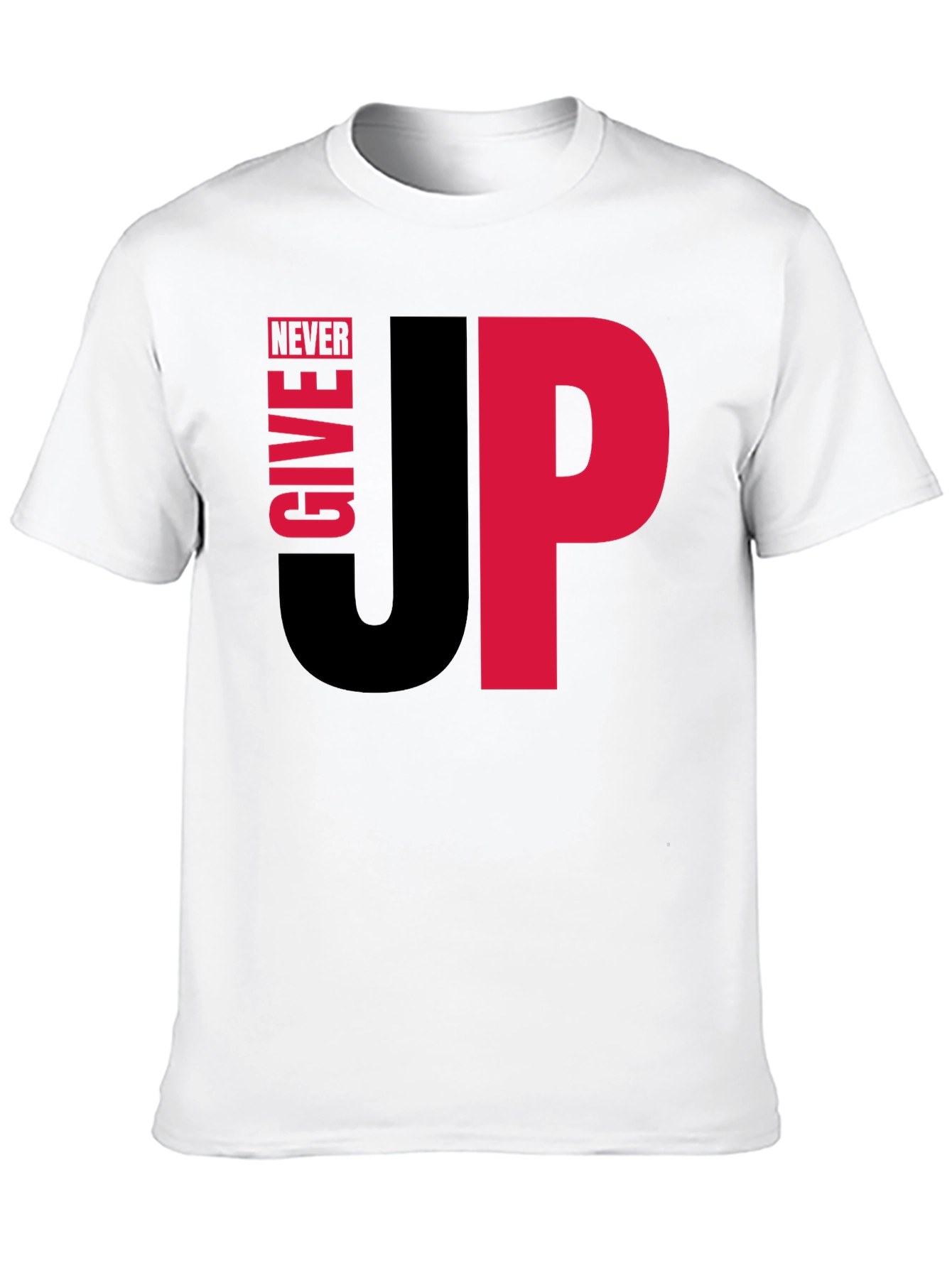 Never Give Up Graphic Tee - Motivational Black T-Shirt