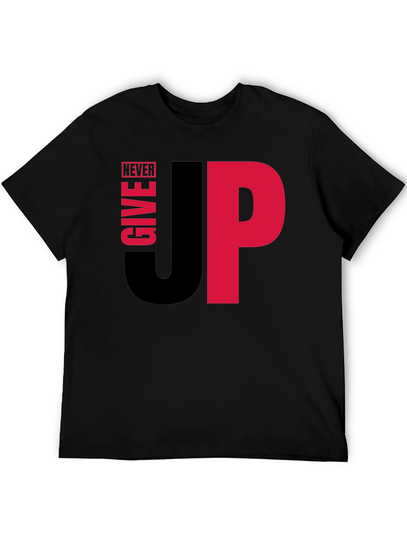 Never Give Up Graphic Tee - Motivational Black T-Shirt
