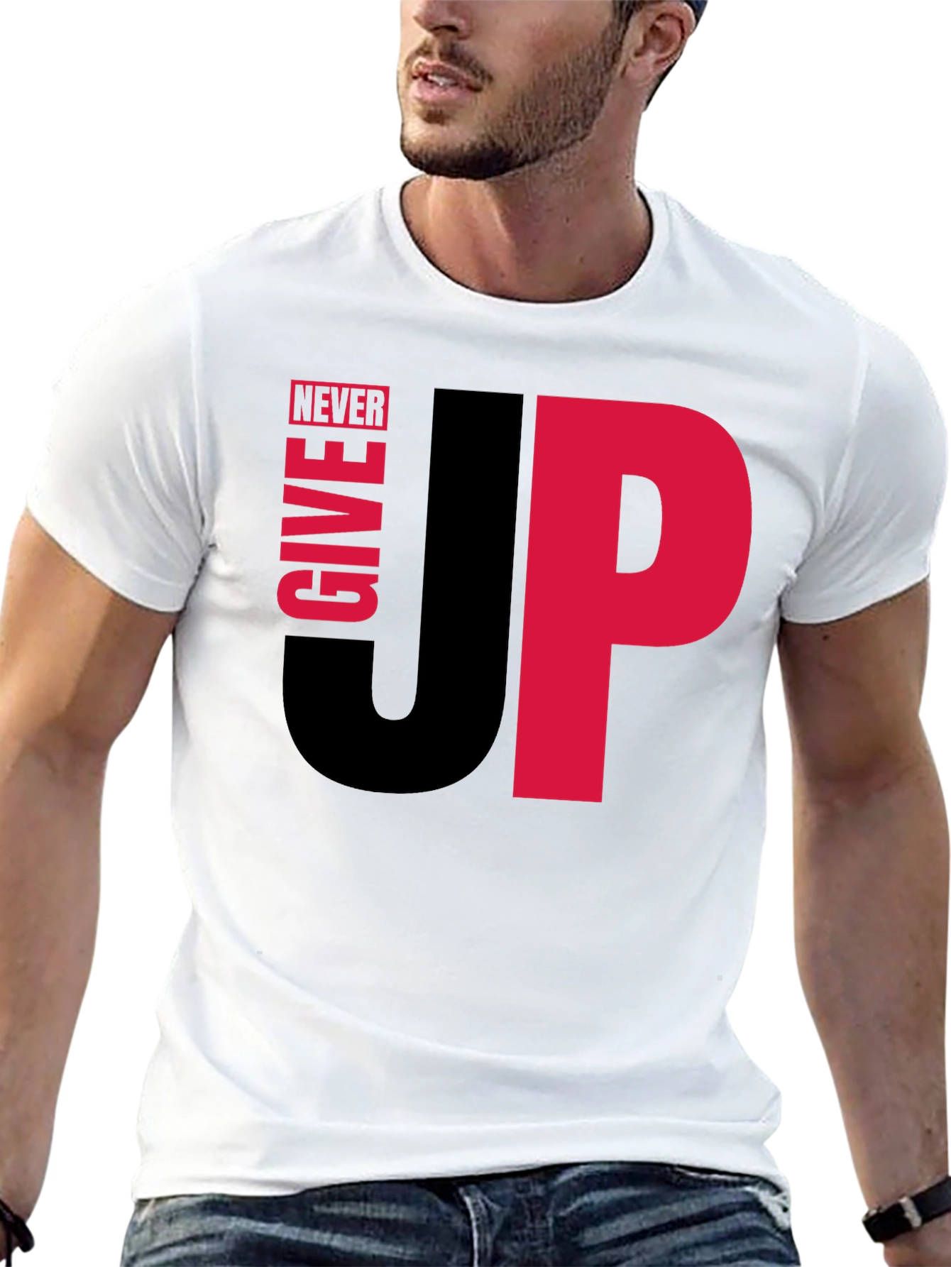 Never Give Up Graphic Tee - Motivational Black T-Shirt