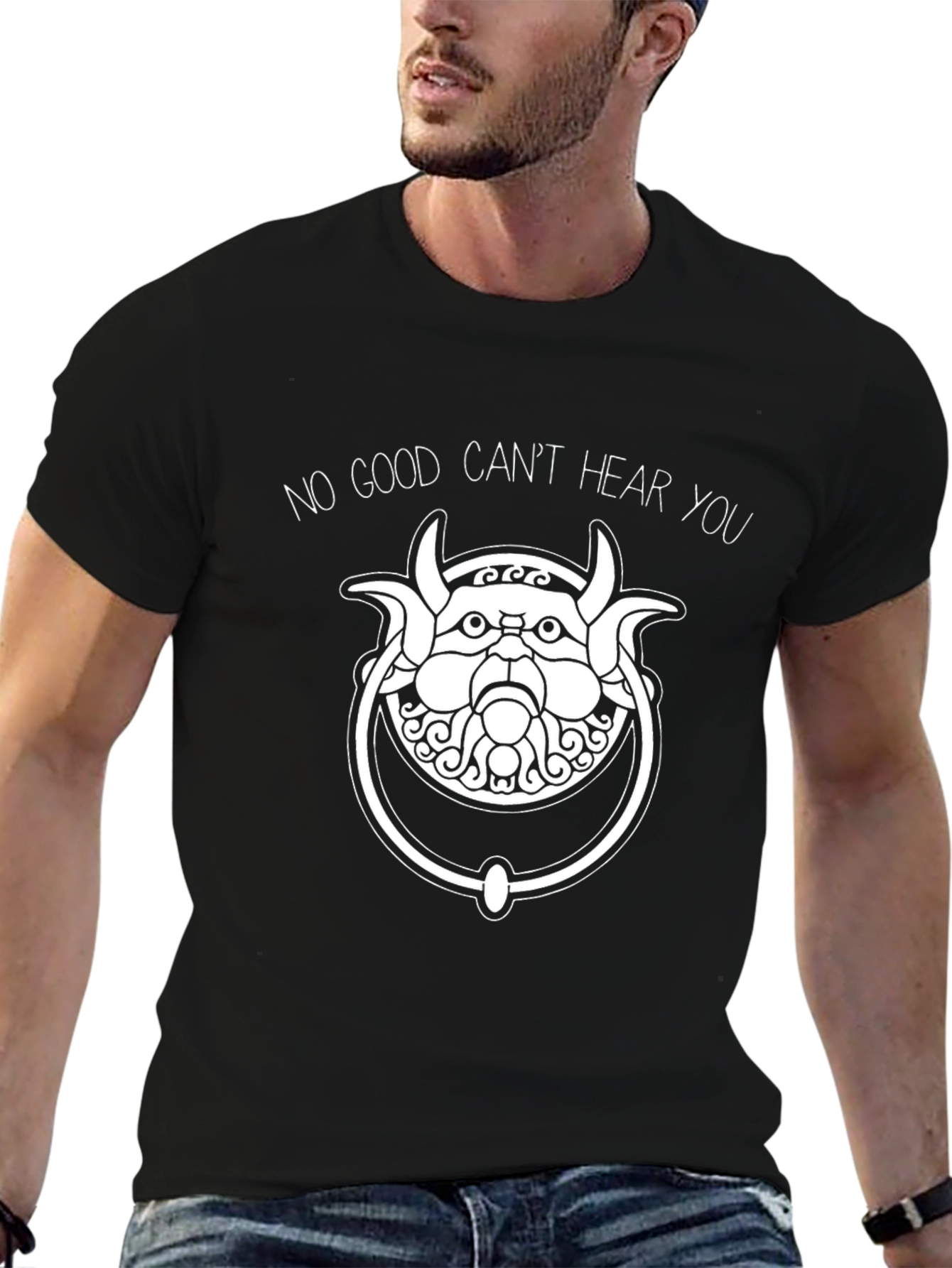 Black Graphic Tee - No Good Cant Hear You