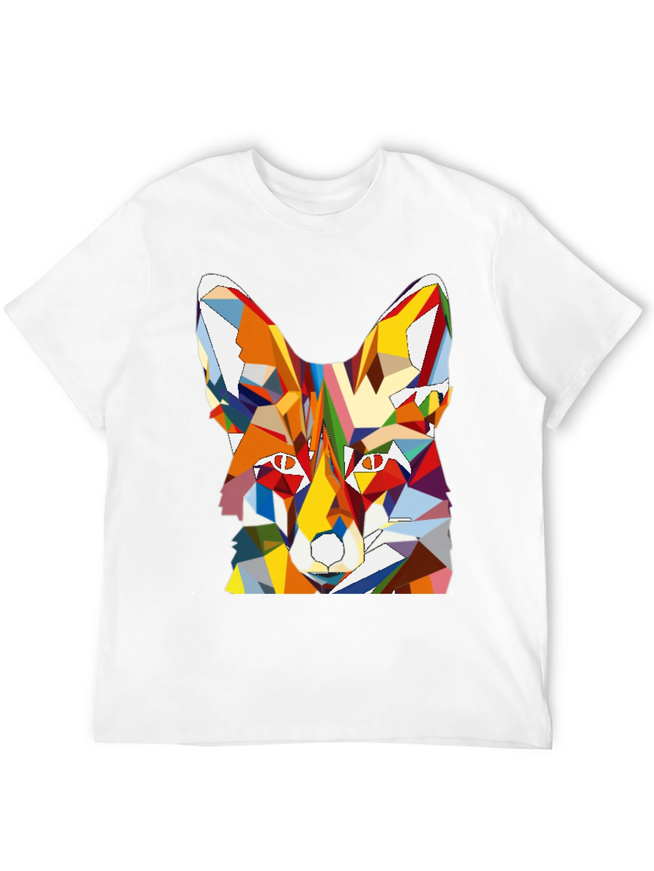 Geometric Fox Graphic Tee - Mens Black T-Shirt