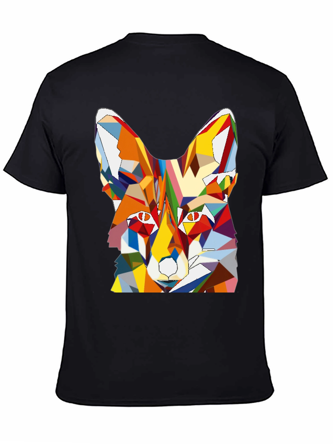 Geometric Fox Graphic Tee - Mens Black T-Shirt