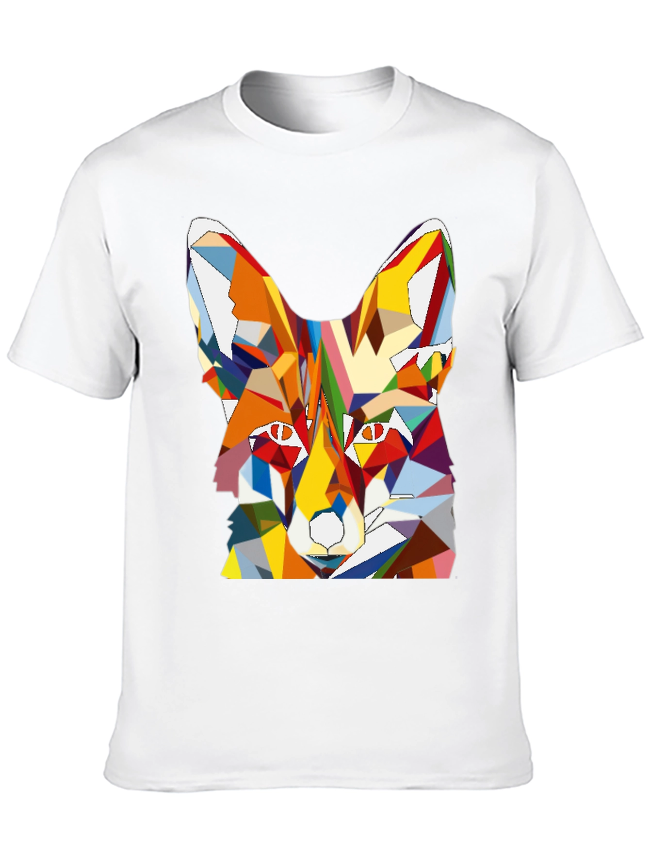 Geometric Fox Graphic Tee - Mens Black T-Shirt