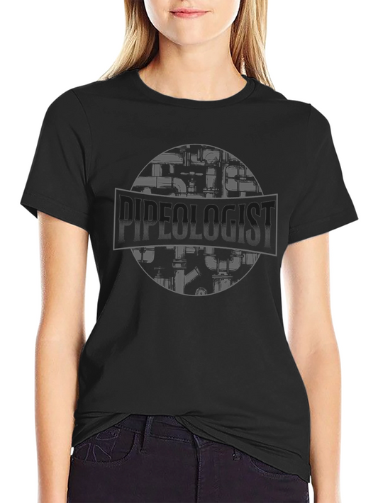 Plumber T-Shirt - Pipe Circle Graphic Tee - Black