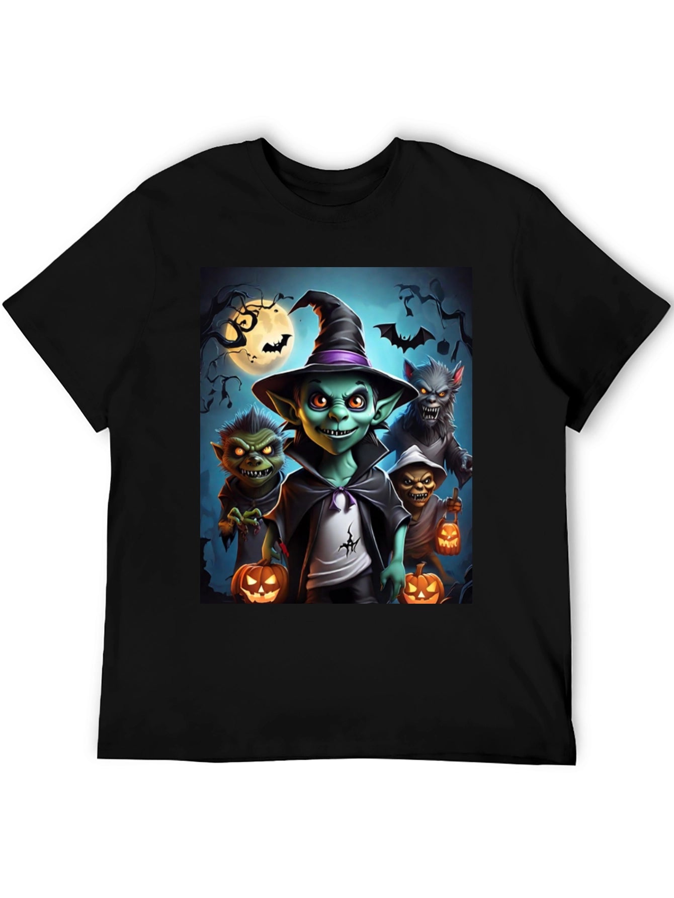 Halloween Monsters Black T-Shirt