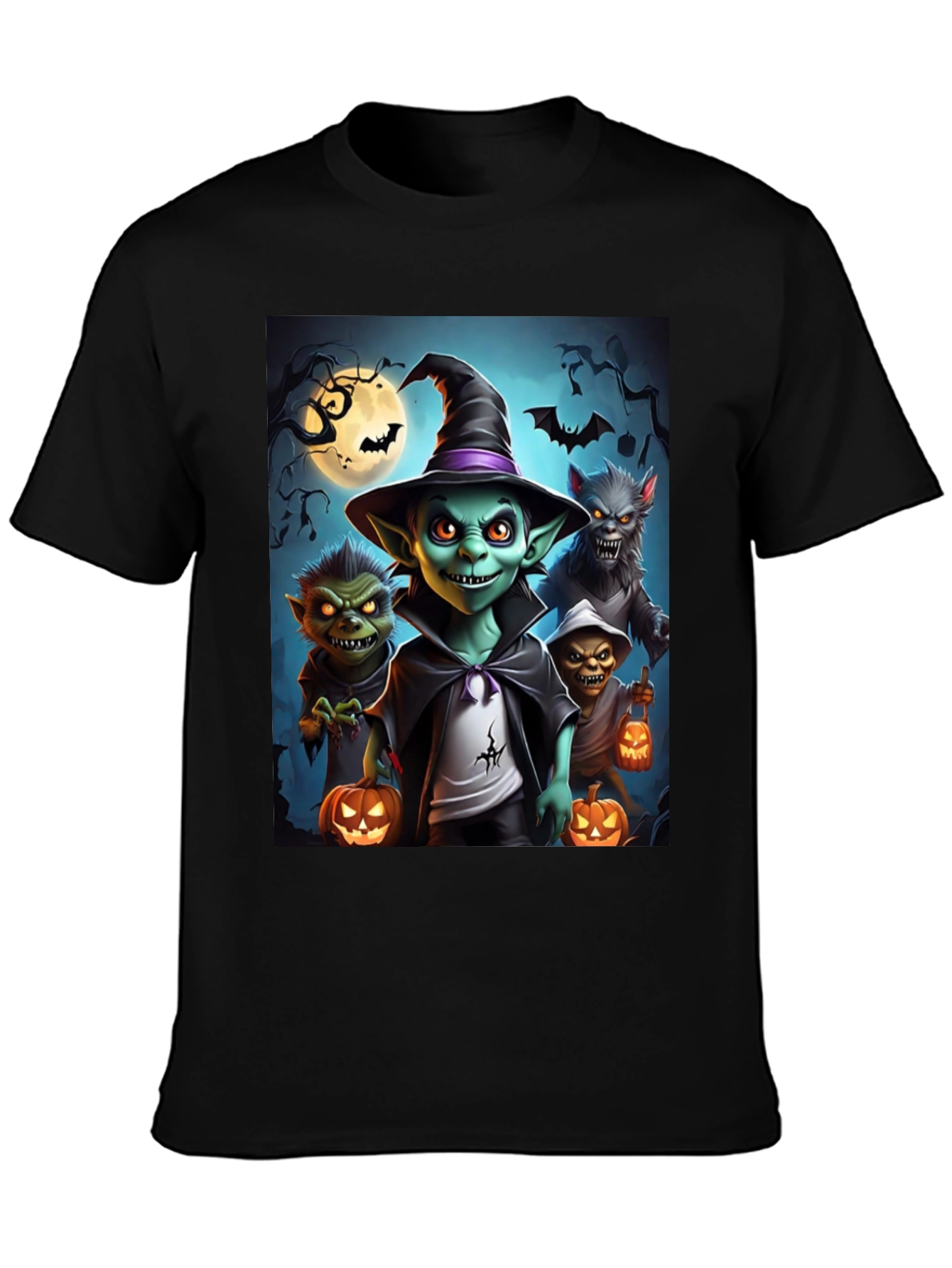 Halloween Monsters Black T-Shirt