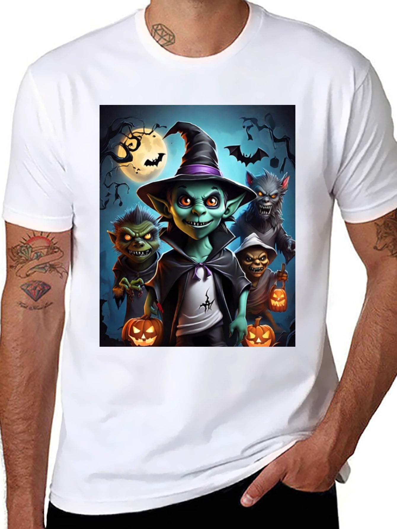 Halloween Monsters Black T-Shirt