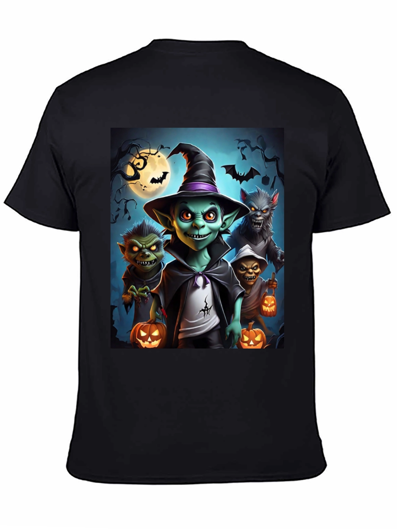 Halloween Monsters Black T-Shirt