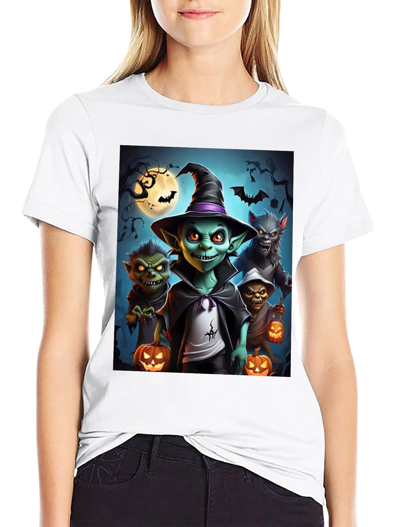 Halloween Monsters Black T-Shirt