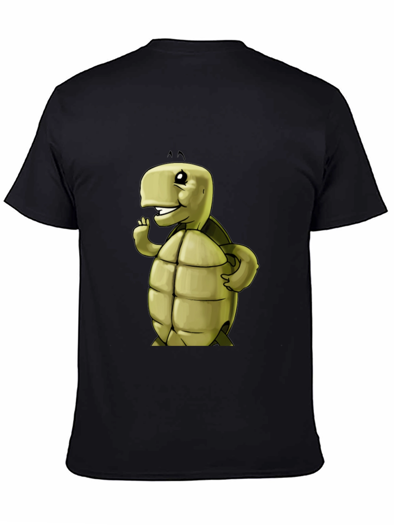 Cartoon Turtle Graphic Tee - Black Unisex T-Shirt