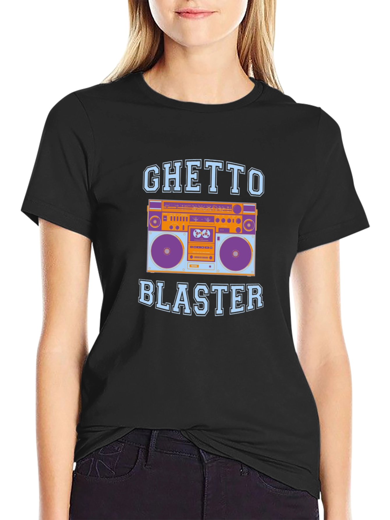 Ghetto Blaster Boombox Graphic Tee - Retro Style