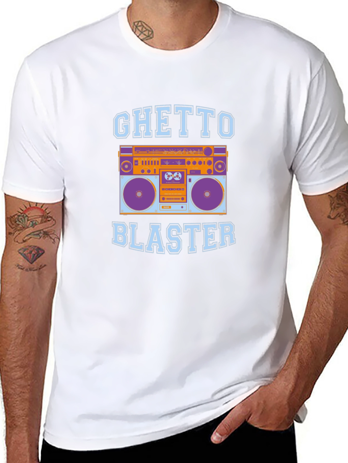 Ghetto Blaster Boombox Graphic Tee - Retro Style