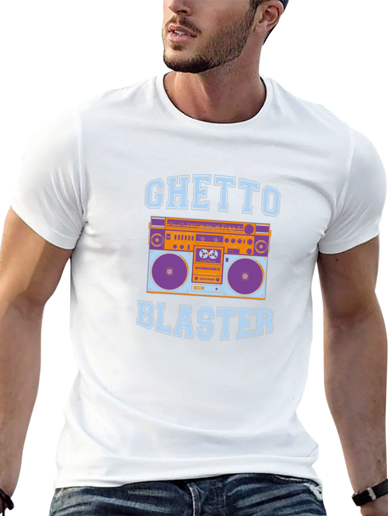 Ghetto Blaster Boombox Graphic Tee - Retro Style