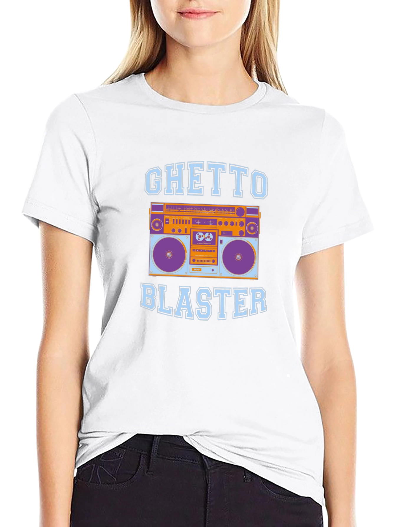 Ghetto Blaster Boombox Graphic Tee - Retro Style