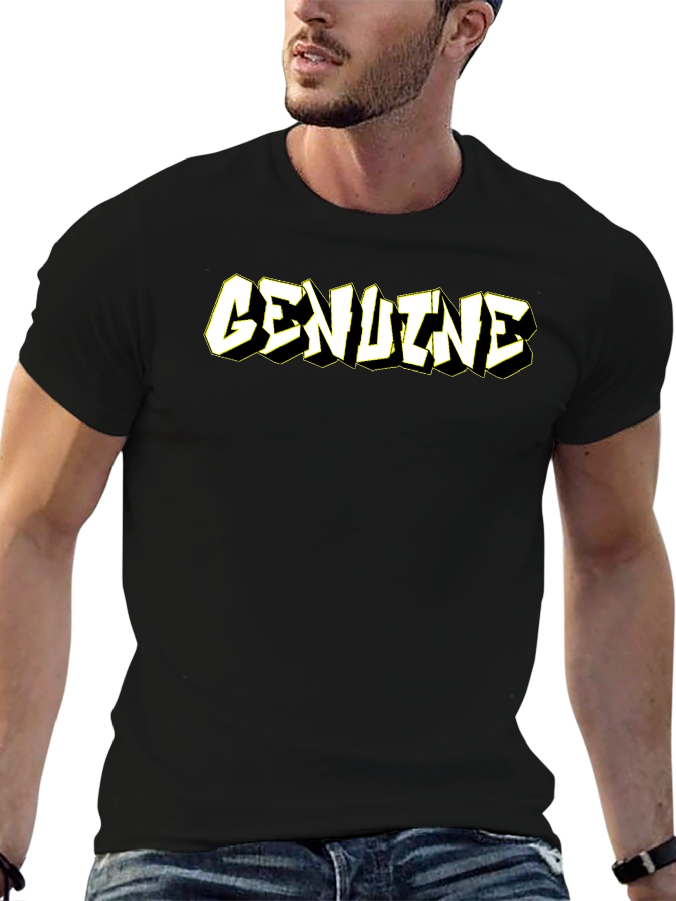 Genuine Graphic Tee - Premium Black Cotton