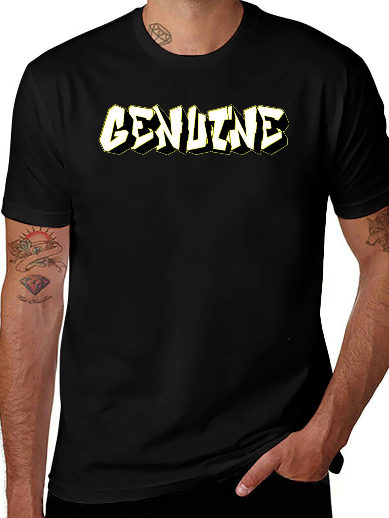 Genuine Graphic Tee - Premium Black Cotton