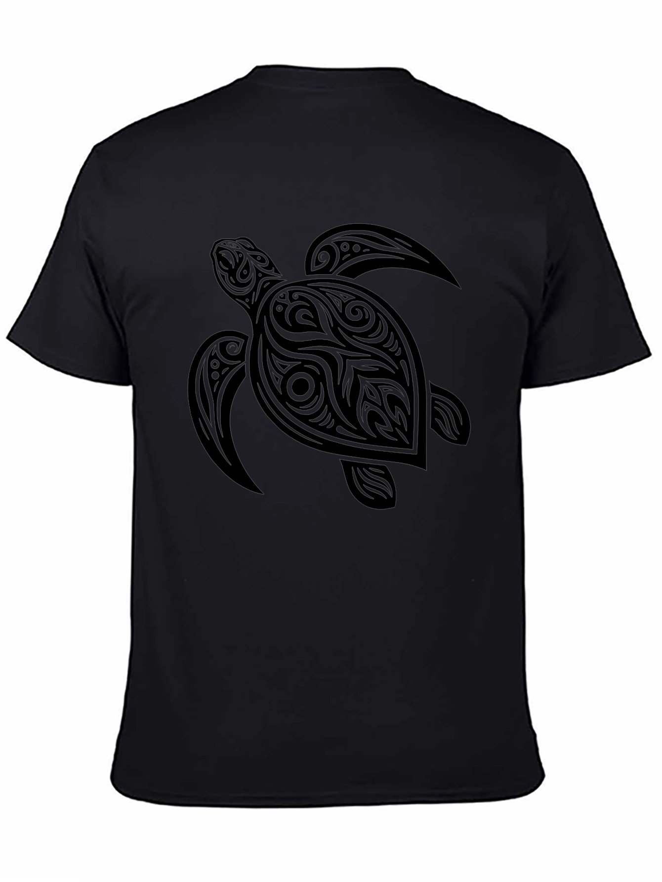 Tribal Turtle Graphic Tee - Mens Black T-Shirt