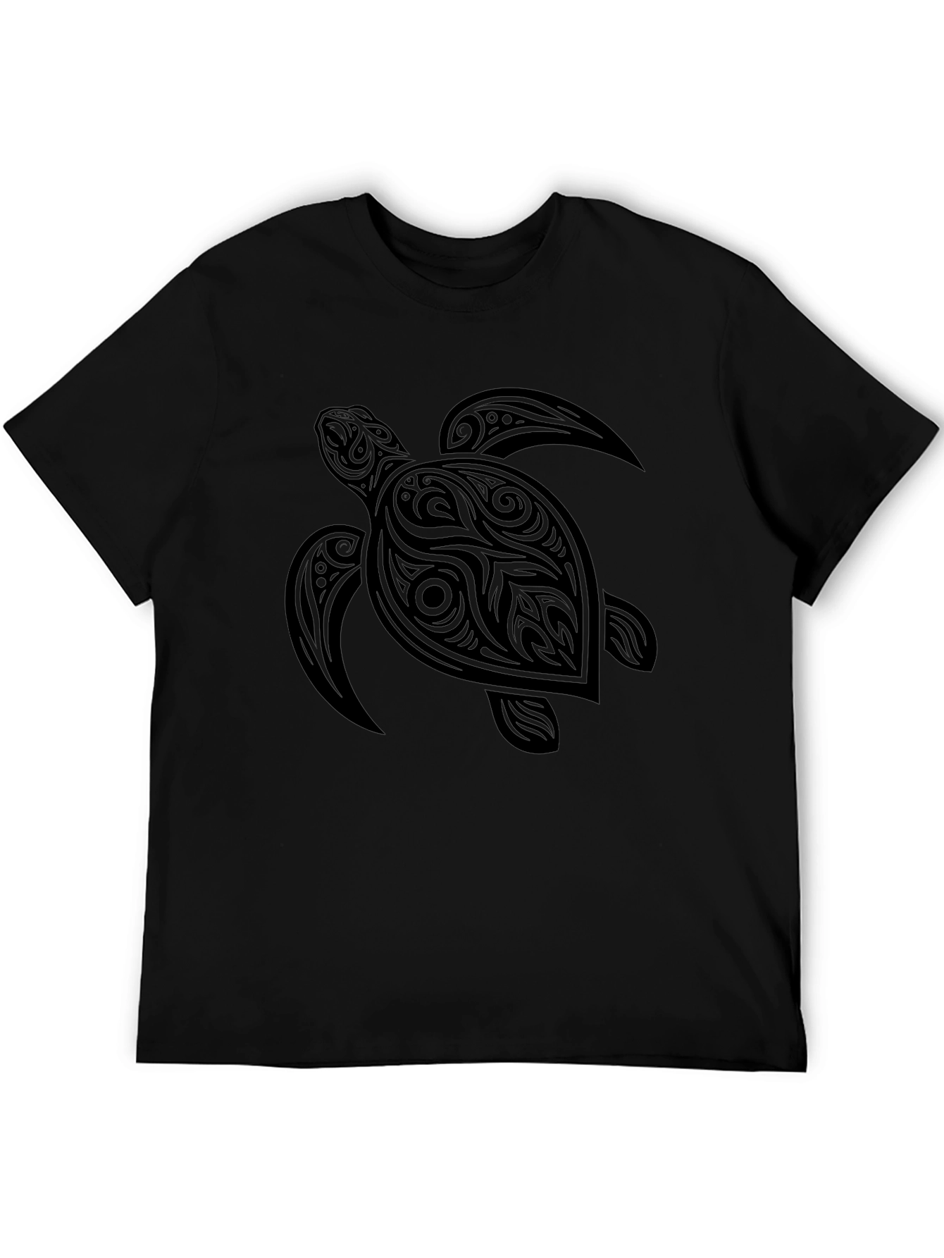 Tribal Turtle Graphic Tee - Mens Black T-Shirt