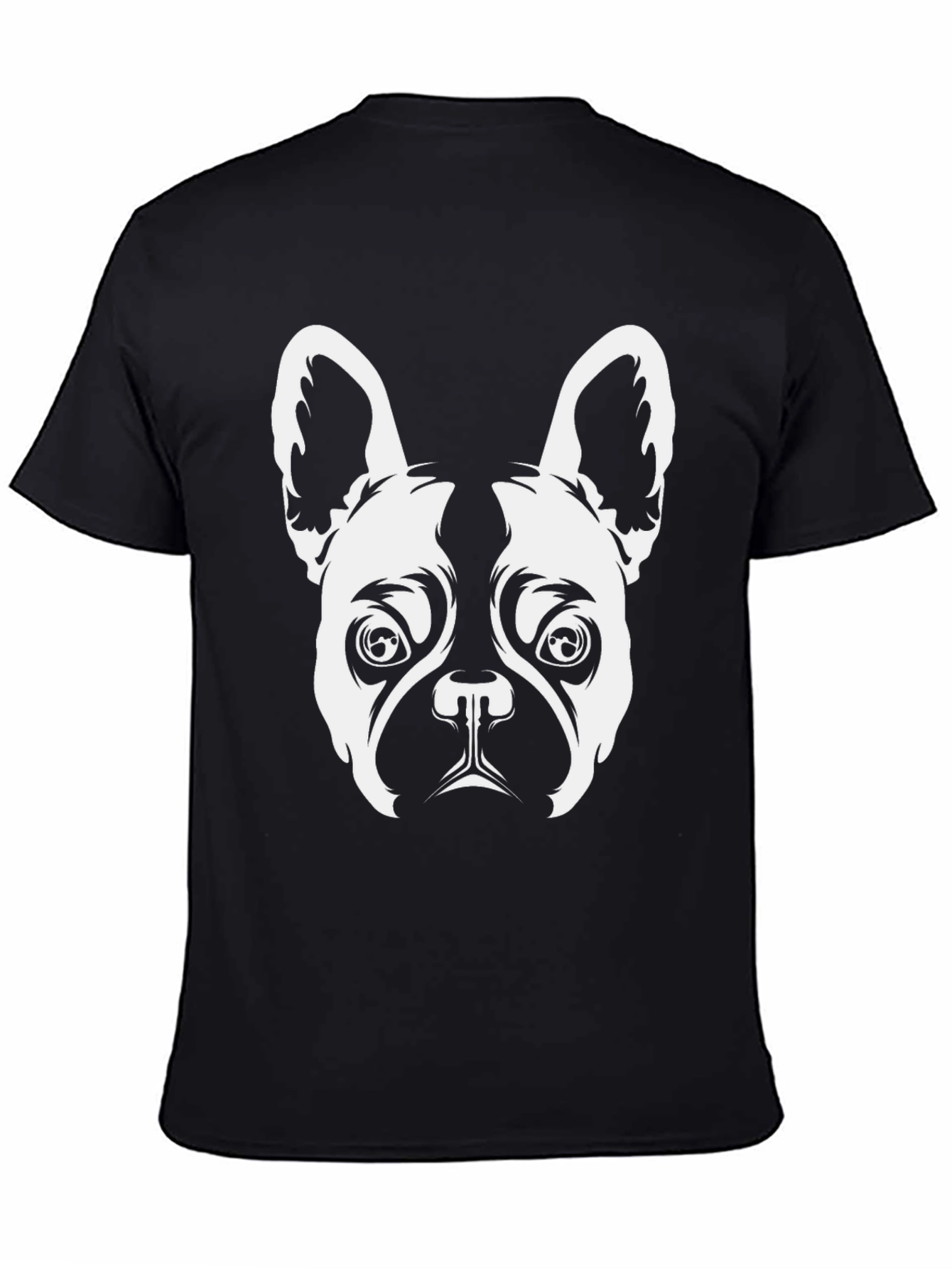 Cool Bulldog Graphic Print Tee - Black